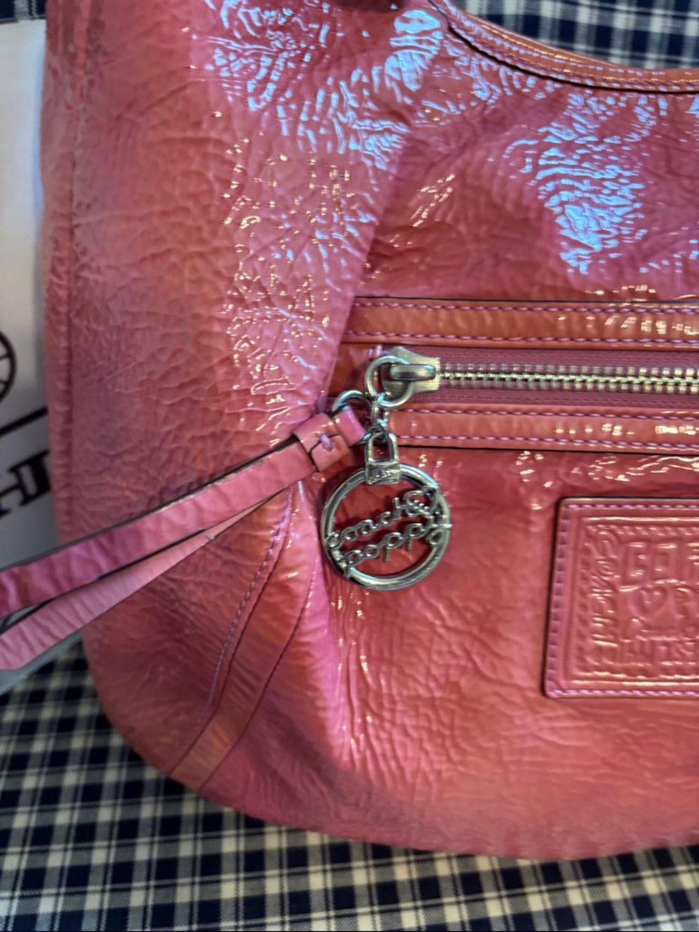 Coach poppy “jazzy” patent  Leather Shoulder Bag in mauve - Picture 3 of 14